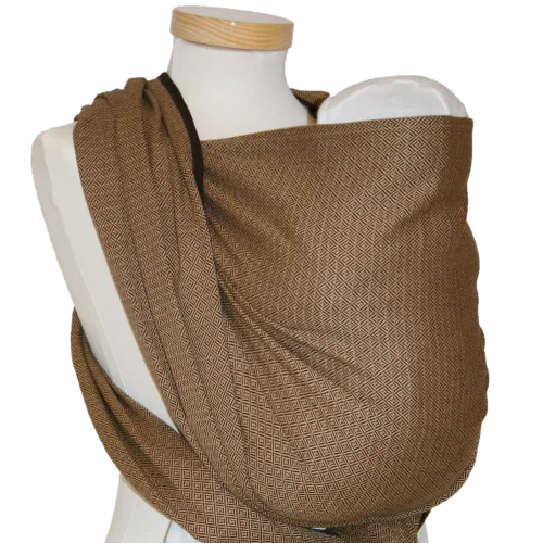 Šátek na nošení dětí Storchenwiege, vzor Leo café - Délka: 4,1m