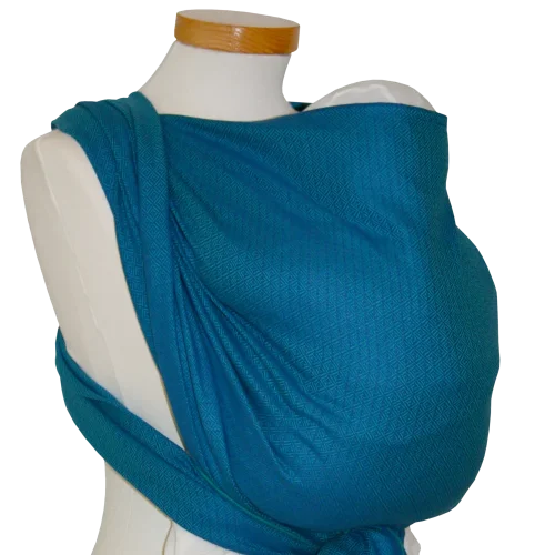 Šátek na nošení dětí Storchenwiege, vzor Leo tyrkysový - Délka: 4,1m