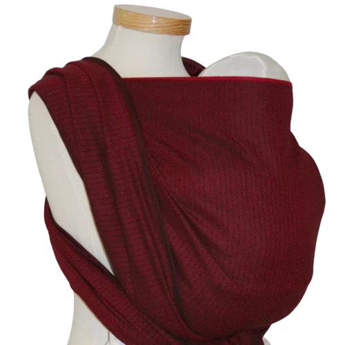 Šátek na nošení dětí Storchenwiege, vzor Leo bordeaux - Délka: 4,1m