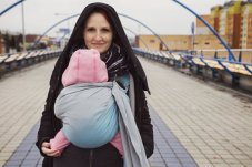 Ring sling Leo duet tyrkysovo-šedý